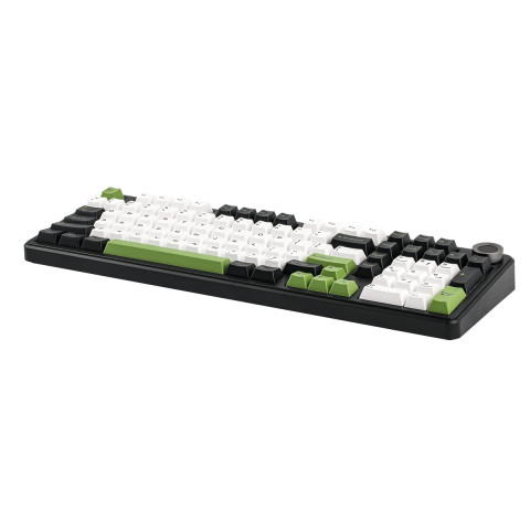AULA F99 PRO Vezeték Nélküli Mechanikus Gamer Billentyűzet - Fekete-Fehér-Zöld