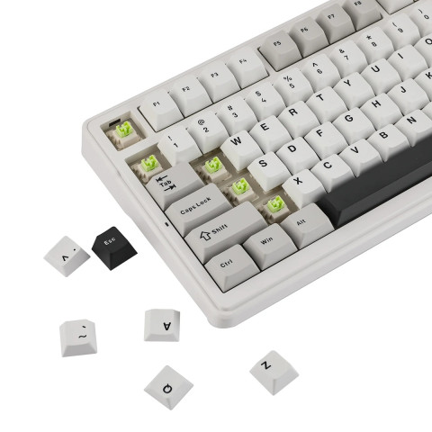 AULA F99 Vezeték Nélküli Mechanikus Gamer Billentyűzet - Fehér-Szürke
