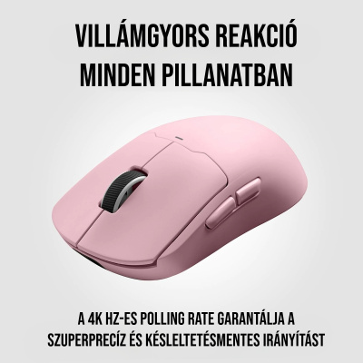 MCHOSE A5 ULTRA Vezeték Nélküli 26000 DPI-s Gamer Egér + 4K receiver csomag - Pink