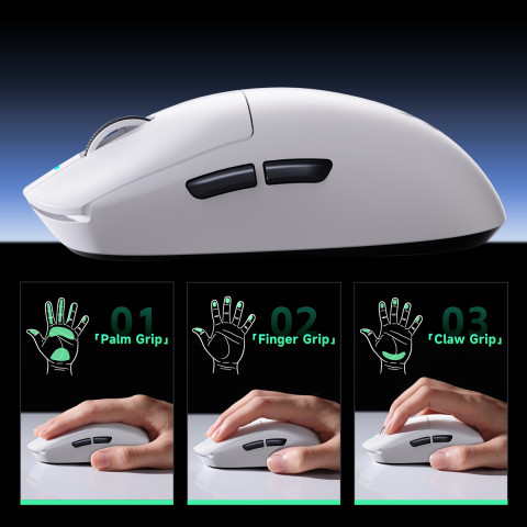 MCHOSE A7 PRO Vezeték Nélküli 2.4G Gamer Egér - Fehér