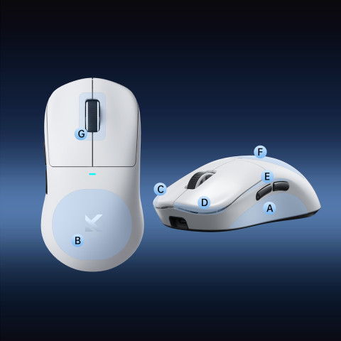 MCHOSE M7 PRO Tri-mode eSport Vezeték Nélküli Egér - Fehér