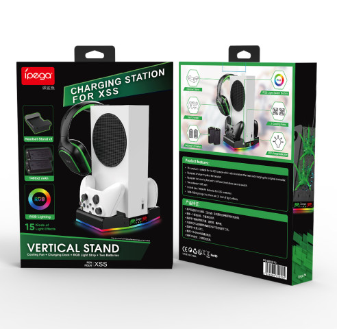 iPega PG-XBS011C - XBOX Series S Multifunkciós állvány + 2 db Akkumulátor