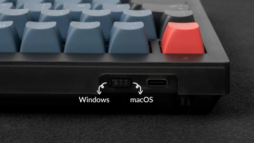 Keychron V1 Knob RGB Gamer Red Mechanikus Billentyűzet - Fekete - Angol Kiosztás!