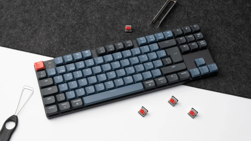 Keychron K1 Pro Vezeték Nélküli Red Mechanikus Gamer Billentyűzet - Fekete-Kék - Angol Kiosztás!