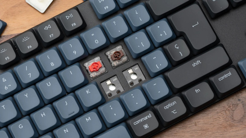 Keychron K1 Pro Vezeték Nélküli Red Mechanikus Gamer Billentyűzet - Fekete-Kék - Angol Kiosztás!