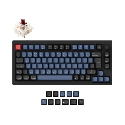 Keychron Q1 V2 Brown Mechanikus Gamer Billentyűzet - Fekete - Angol Kiosztás!