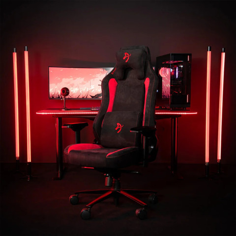 Arozzi Vernazza Supersoft Fabric Gamer Szék - Fekete-Piros