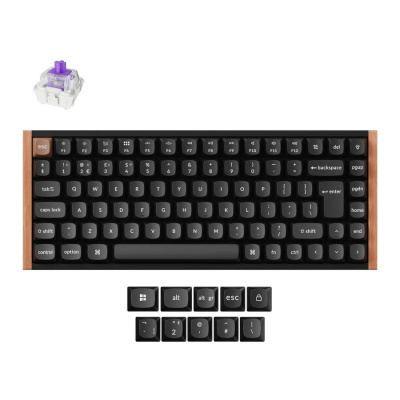 Keychron K2 HE Vezeték Nélküli Mechanikus Gamer Billentyűzet - Fekete-Barna - Angol Kiosztás!