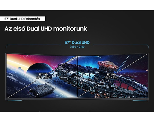 Samsung Odyssey Neo G9 G95NC Ívelt Gamer Monitor 240Hz - 57"