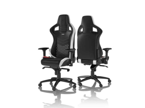 Noblechairs EPIC Valódi Bőr Black/White/Red Gamer Szék