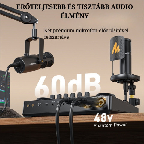 MAONO Maonocaster AME2 Gen2 Professzionális Audio interfész és Podcast keverő