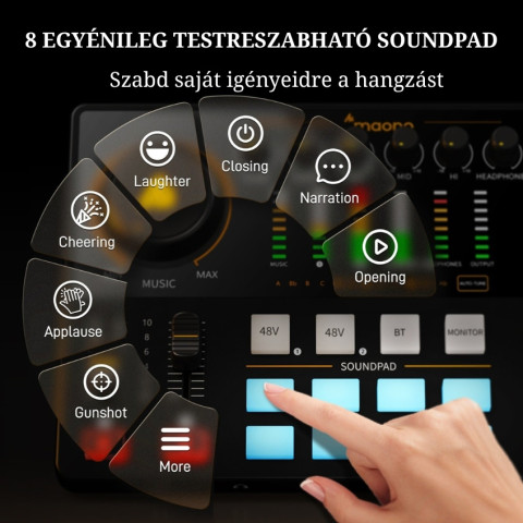 MAONO Maonocaster AME2 Gen2 Professzionális Audio interfész és Podcast keverő