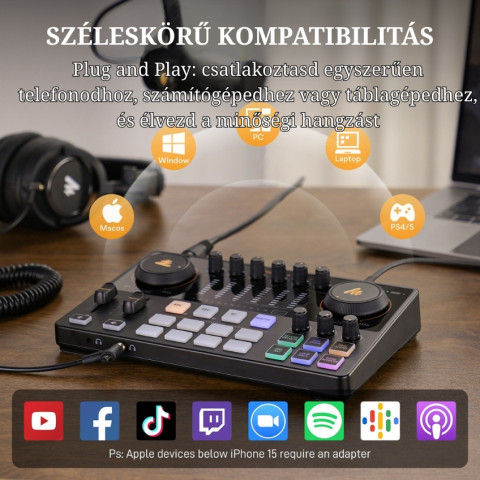 MAONO Maonocaster AME2 Gen2 Professzionális Audio interfész és Podcast keverő