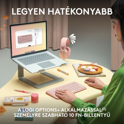 LOGITECH Pebble Keys 2 K380s - Vezeték Nélküli Billentyűzet - Fehér - Angol kiosztás! (US)