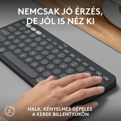 LOGITECH Pebble Keys 2 K380s - Vezeték Nélküli Billentyűzet - Szürke - Angol kiosztás! (US)