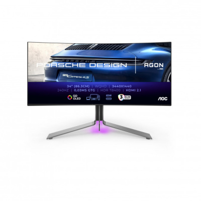 AOC AGON PRO PD34 Ívelt OLED Gamer Monitor 240Hz - 34"