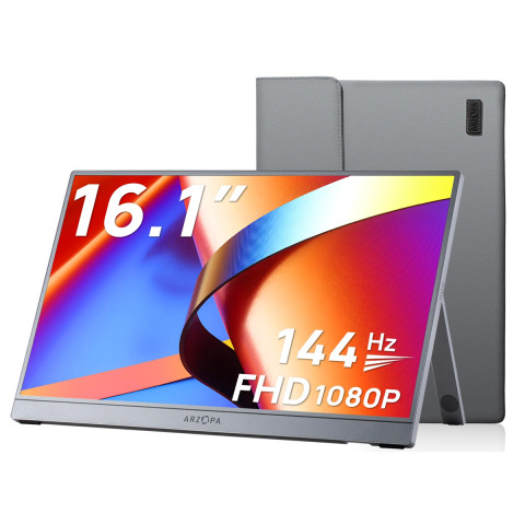 Arzopa Z1FC Hordozható Monitor 144Hz - 16,1" + Sleeve (Ezüstszürke)