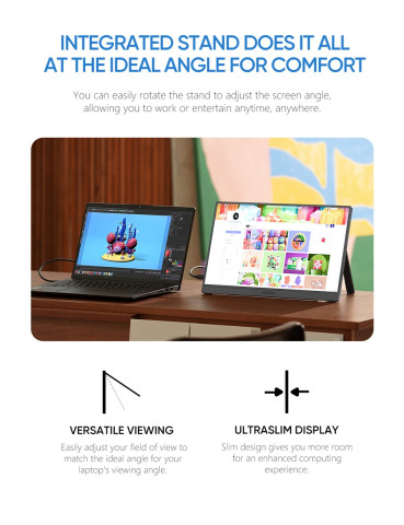 Arzopa Z1FC Hordozható Monitor 144Hz - 16,1" + Sleeve (Ezüstszürke)