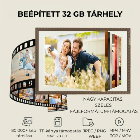 Arzopa D10 Digitális Keret - 10.1" (Sötétbarna)