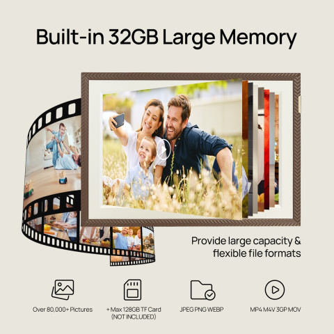 Arzopa D10 Digitális Képkeret - 10,1" - Sötétbarna