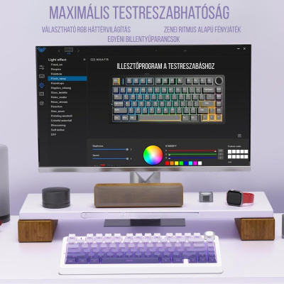 AULA F75 Vezeték Nélküli Mechanikus Gamer Billentyűzet