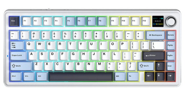 AULA F75 Max Vezeték Nélküli Mechanikus Gamer Billentyűzet - Fehér-Kék