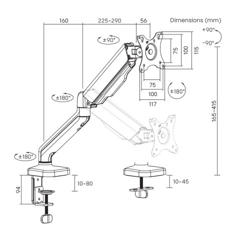 Stell SOS 2111 Monitor Tartó Konzol - 17"-32"