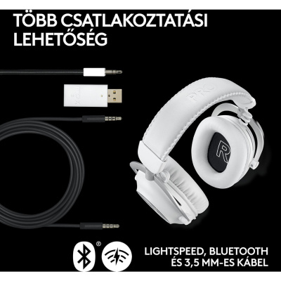 LOGITECH G PRO X2 LIGHTSPEED Vezeték Nélküli Gamer Headset - Fehér