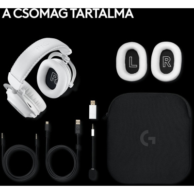 LOGITECH G PRO X2 LIGHTSPEED Vezeték Nélküli Gamer Headset - Fehér