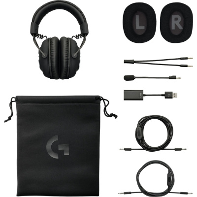 LOGITECH G PRO X Gamer Headset + Állvány - Fekete