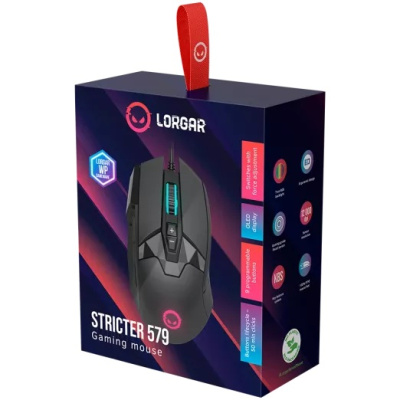 LORGAR Stricter 579 Gamer Egér - Fekete