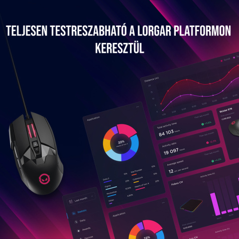 LORGAR Pro Stricter 579 Vezetékes Gamer Egér - Fekete