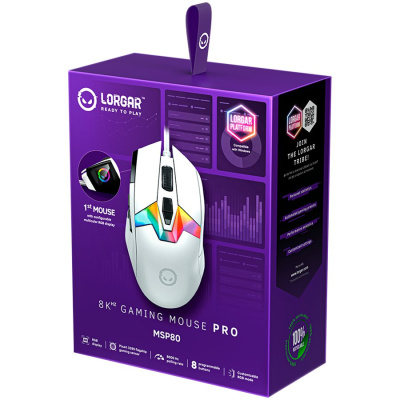 LORGAR MSP80 Gamer Egér - Fehér