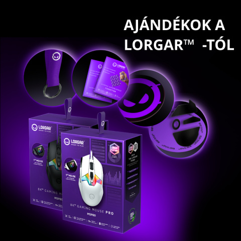 LORGAR MSP80 Gamer Egér - Fekete