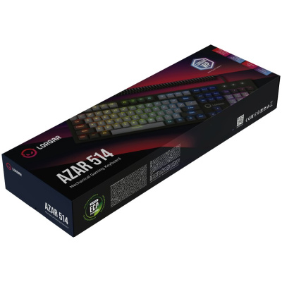 LORGAR Azar 514 Mechanikus Gamer Billentyűzet - Fekete (Angol Kiosztás!)
