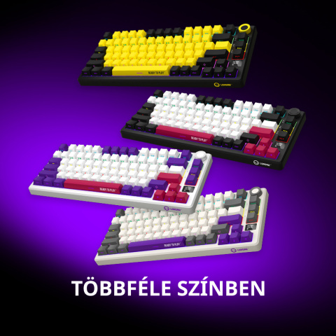 LORGAR KBP7075W vezeték nélküli mechanikus gamer billentyűzet - Fekete/Sárga (angol kiosztás)