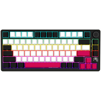 LORGAR KBP7075W Vezeték Nélküli Mechanikus Gamer Billentyűzet - Fekete/Piros (Angol Kiosztás)