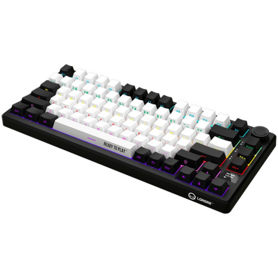 LORGAR KBP7075W Vezeték Nélküli Mechanikus Gamer Billentyűzet - Fekete/Piros (Angol Kiosztás)