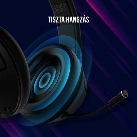LORGAR Noah 101 3,5 mm-es Gamer Headset - Fekete