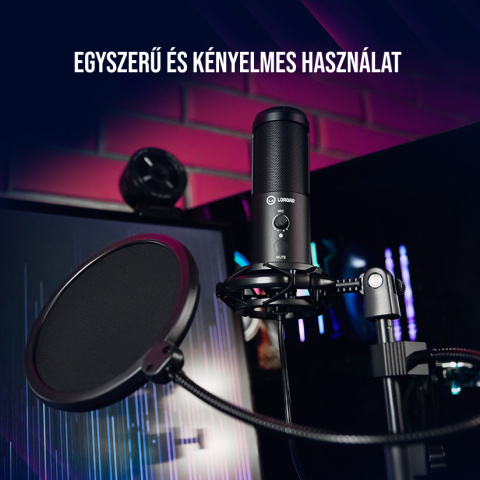 LORGAR Voicer 721 Gamer Mikrofon - Fekete