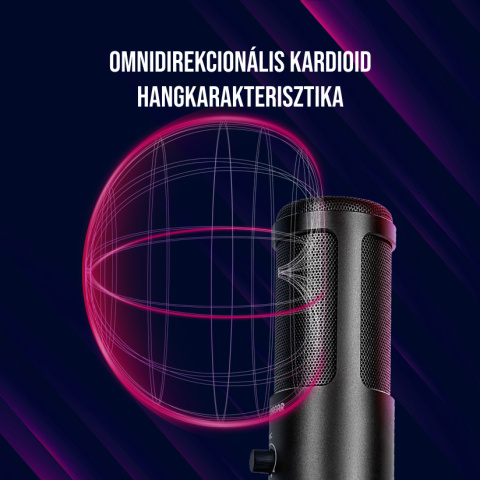 LORGAR Voicer 721 Gamer Mikrofon - Fekete