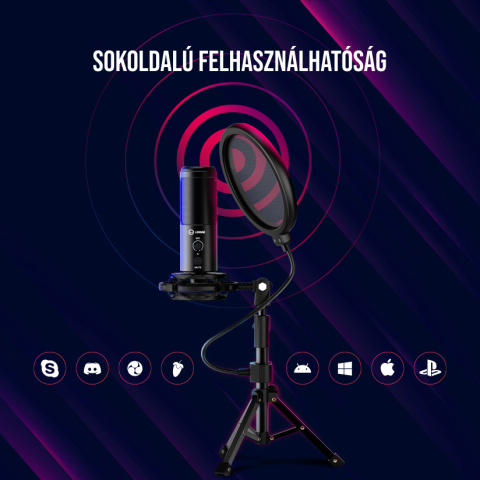 LORGAR Voicer 721 Gamer Mikrofon - Fekete