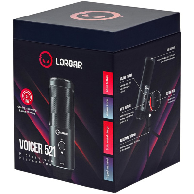 LORGAR Voicer 521 Gamer Mikrofon - Fekete