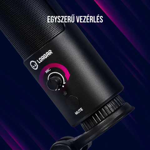 LORGAR Voicer 521 Gamer Mikrofon - Fekete