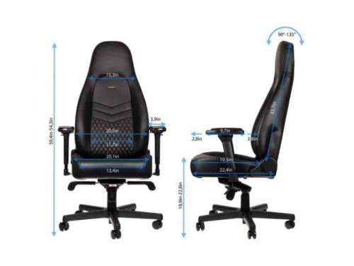 Noblechairs ICON Real Leather Black Gamer Szék