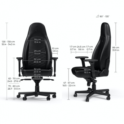 Noblechairs ICON Black and Black Gamer Szék