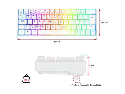 Spirit of Gamer XPERT K200 - Vezeték Nélküli Mechanikus Gamer Billentyűzet - Magyar Kiosztás!