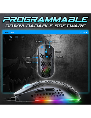 Spirit of Gamer S-PM4 RGB Gamer Egér - Fekete