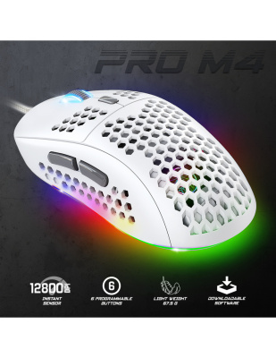 Spirit of Gamer S-PM4 RGB Arctic Gamer Egér - Fehér