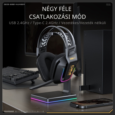 Onikuma GT828 4-Mode Vezeték Nélküli Gamer Headset